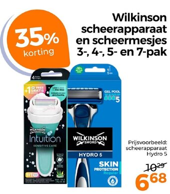 Trekpleister Wilkinson scheerapparaat en scheermesjes 3-, 4-, 5-en 7-pak aanbieding