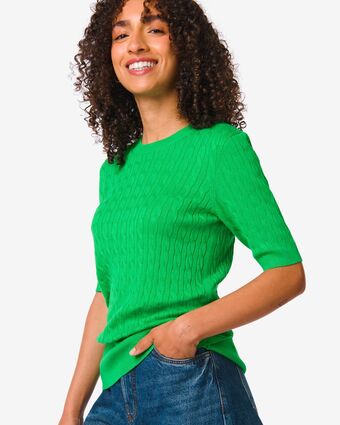 HEMA Hema dames trui gebreid fally   groen (groen) aanbieding