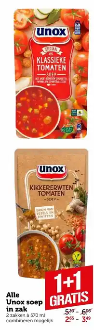 Coop Unox Soep in zak 2*570ml aanbieding