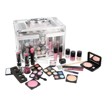 Intertoys Zmile transparante cosmetica koffer 42-delig aanbieding