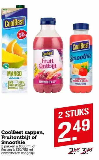 Coop Coolbestsappen, Fruitontbijt of Smoothie aanbieding