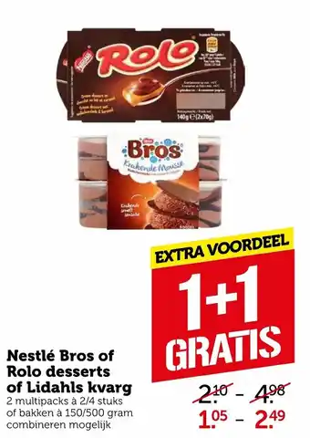 Coop Nestle Bros of Rolo desserts of Lidahls kvarg aanbieding