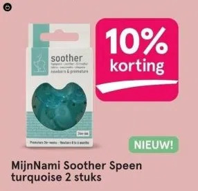 Etos Mijnnami soother speen turquoise 2 stuks aanbieding