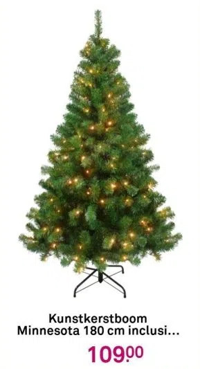 Karwei Kunstkerstboom minnesota 180 cm inclusief 200 led warm wit aanbieding