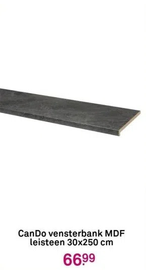 Karwei Cando vensterbank mdf leisteen 30x250 cm aanbieding
