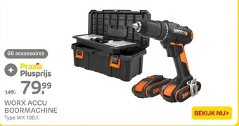 Praxis Worx accu boormachine aanbieding