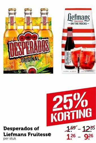 Coop Desperados of Liefmans Fruitesse aanbieding