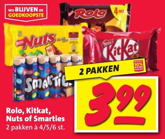 Nettorama Rolo, Kitkat, Nuts of Smarties aanbieding