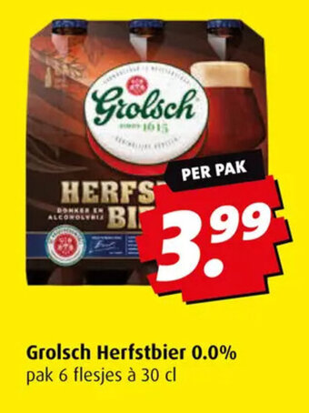 Boni Grolsch Herfstbier 0.0% pak 6 flesjes à 30 cl aanbieding