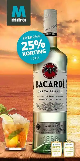 Mitra Bacardí Carta Blanca 25% Korting aanbieding