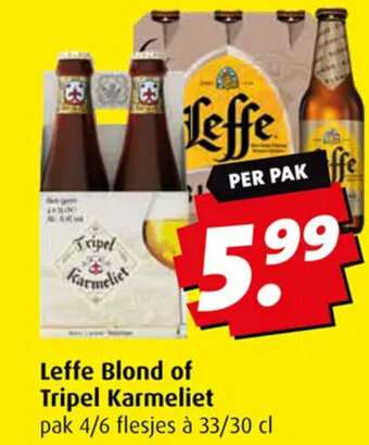 Boni Leffe Blond of Tripel Karmeliet pak 4/6 flesjes à 33/30 cl aanbieding