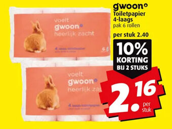 Boni Toiletpapier 4-laags pak 6 rollen aanbieding