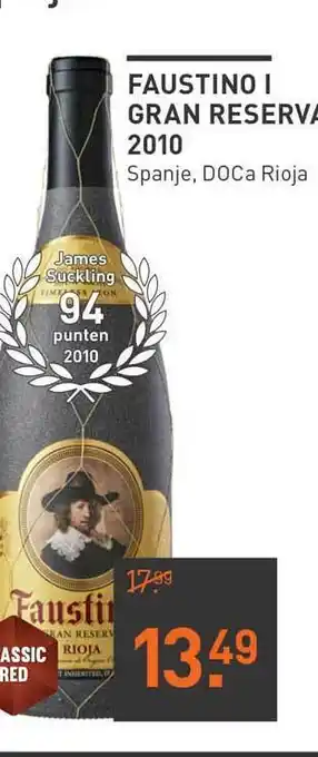 Gall & Gall Faustino I Gran Reserva 2010 aanbieding