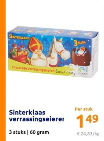 Action Sinterklaas verrassingseierer 3 stuks | 60 gram aanbieding