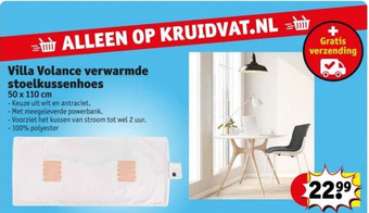 Kruidvat Villa volance verwarmde stoelkussenhoes 50 x 110 cm aanbieding