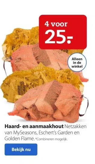 Boerenbond Haard- en aanmaakhout aanbieding