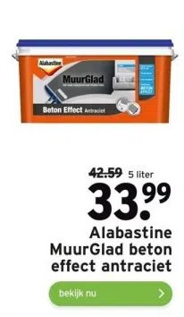 GAMMA Alabastine muurglad beton effect antraciet aanbieding