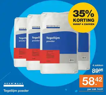 BOUWMAAT Bouwmaat Tegellijm Poeder 35% Korting aanbieding