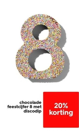 HEMA Chocolade feestcijfer 8 met discodip aanbieding