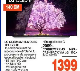 Correct LG OLED55C16LA OLED Televisie aanbieding