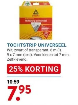 Kluswijs Tochtstrip universeel aanbieding