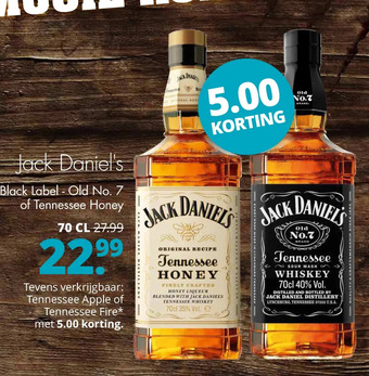 Mitra Jack daniel's black label - old no. 7 of tennessee honey aanbieding