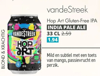 Mitra Vandestreek Hop Art Gluten-Free IPA INDIA PALE ALE 33 cl aanbieding