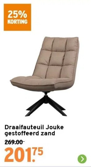 GAMMA Draaifauteuil jouke gestoffeerd zand aanbieding