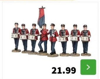 Intratuin Intratuin de brink kerstdorpminiatuur drumband 8 stuks h 8 cm aanbieding