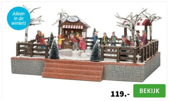 Intratuin Intratuin de brink miniatuur schaatsbaan 33 x 32 x 20 cm aanbieding