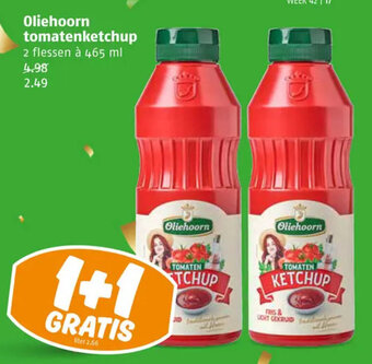 Poiesz Oliehoorn tomatenketchup 2 flessen à 465 ml aanbieding