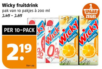 Poiesz Wicky fruitdrink 200ml aanbieding