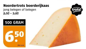 Poiesz Noordertrots boerderijkaas jong belegen of belegen aanbieding