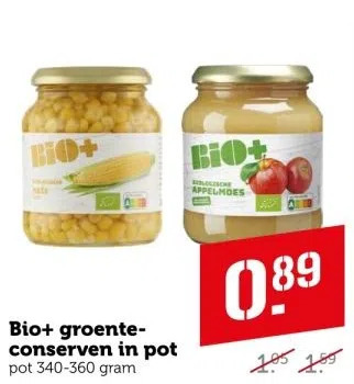 Coop Bio+ groenteconserven in pot aanbieding