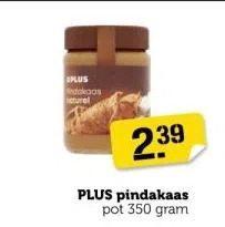 Coop Plus pindakaas aanbieding