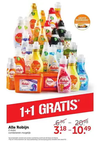 Coop Alle Robijn 1+1 Gratis aanbieding