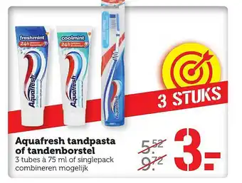 Coop Aquafresh Tandpasta Of Tandenborstel aanbieding