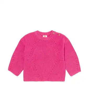 HEMA Hema baby trui ajour gebreid roze (roze) aanbieding