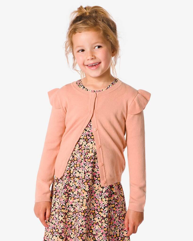 Hema kinder vest met ruffle (perzik) aanbieding bij HEMA