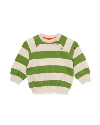 HEMA Hema baby sweater strepen groen (groen) aanbieding