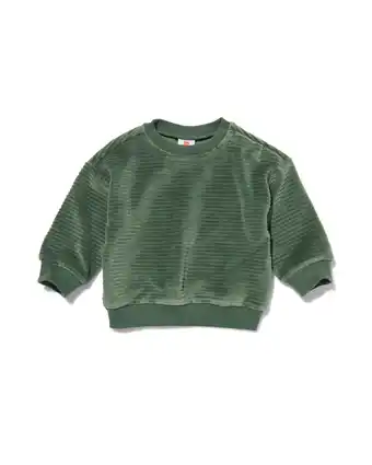 HEMA Hema baby sweater rib velours groen (groen) aanbieding