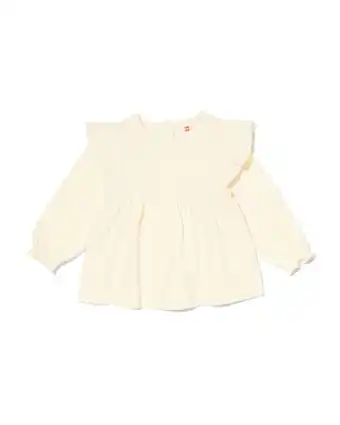 HEMA Hema baby top met borduur gebroken wit (gebroken wit) aanbieding