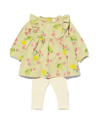 HEMA Hema baby set jurk met legging lichtgroen (lichtgroen) aanbieding