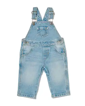 HEMA Hema baby tuinbroek denim (blauw) aanbieding