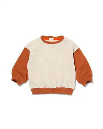 HEMA Hema baby sweater met kleurblokken bruin (bruin) aanbieding