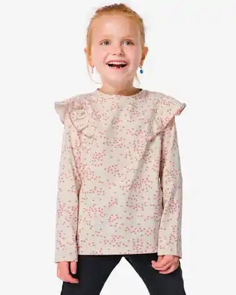 HEMA Hema kinder t-shirt met ruffle gebroken wit (gebroken wit) aanbieding