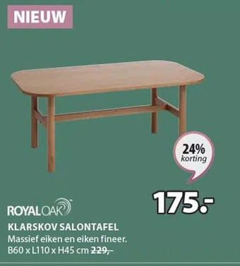 Jysk Royal oak klarskov salontafel aanbieding