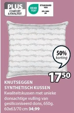 Jysk Knutseggen synthetisch kussen aanbieding
