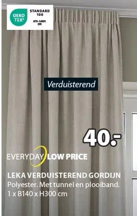 Jysk Everyday low price leka verduisterend gordijn aanbieding