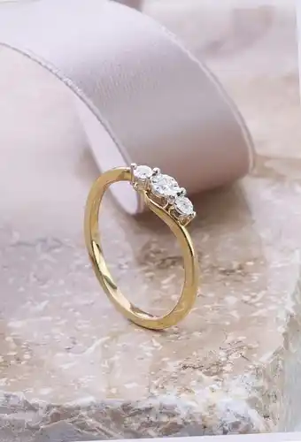 Lucardi Bicolor gouden ring met diamant 0,04ct aanbieding